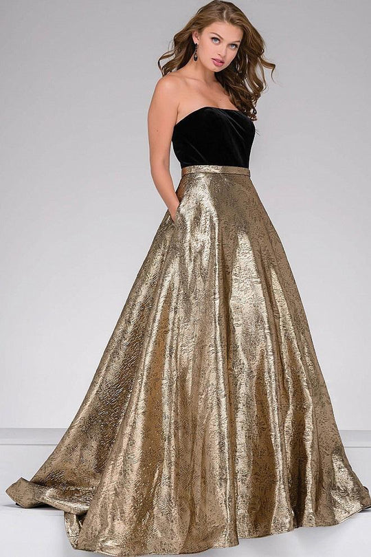 Strapless Velvet Bodice Prom Ballgown 47982