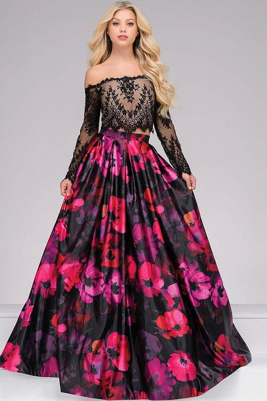 Two-Piece Long sleeve Prom Ballgown 48690