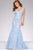 48759 Embellished V-neck Feathered Dress