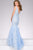 48759 Embellished V-neck Feathered Dress