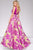 Plunging Neckline Pleated Prom Ballgown 48923