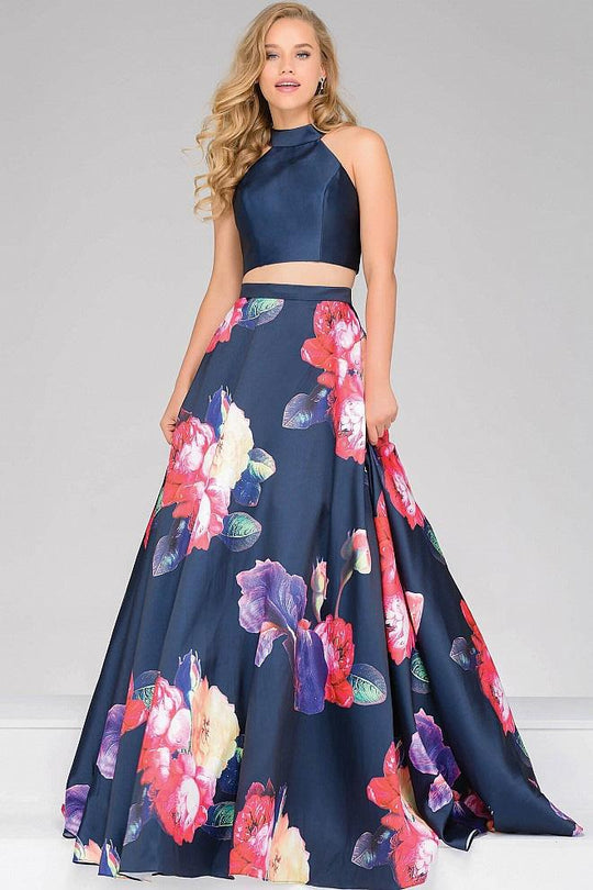 Two-Piece High Neck Prom Ballgown 48937