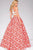 Two Piece Halter Neck Floral Skirt Prom Ballgown 48948