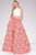 Two Piece Halter Neck Floral Skirt Prom Ballgown 48948