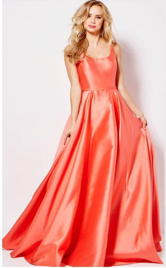 57452 Sleeveless Scoop Mikado Gown