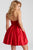 52108 Strapless V Neck Pleated Cocktail Dress