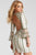52208 Beaded V Neck Quarter Length Sleeves Short Dress