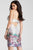 52226 Sleeveless Plunging Multi-Colored Cocktail Dress
