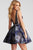 52283 Sleeveless Bateau Neck Floral Cocktail Dress