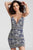 52289 Beaded Plunging Sheath Cocktail Dress