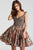 53044 Beaded Multi-Colored V Neck Cocktail Dress
