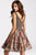 53044 Beaded Multi-Colored V Neck Cocktail Dress