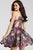 53201 Floral Sleeveless A-Line Short Dress