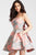 53219 Strapless Floral Cocktail Dress with Back Bow
