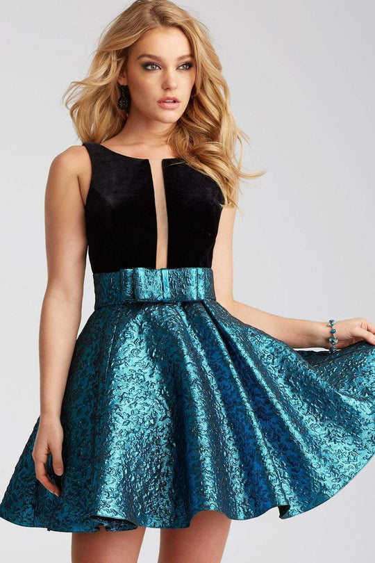 54521 Bateau Bow Accent Flare Dress