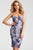 54632 Blue Floral Lace Applique Cocktail Dress