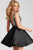 55130 Deep V-Neck Ornate Cocktail Dress