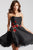 55136 Strapless Rose Applique Cocktail Dress