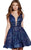 57213 Plunging Banded Fitted Cocktail Dress