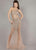 6395 Asymmetrical Illusion Silhouette Gown
