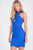 Crossover Halter Sheath Jersey Cocktail Gown JVN41957