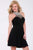 Splice Pleated High Halter A-Line Cocktail Dress JVN43889