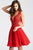 JVN45264 Lace V-Neck A-Line Dress