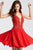 JVN45264 Lace V-Neck A-Line Dress