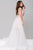 Lace Sheer Neckline Dress with Tulle Overlay JVN45673