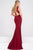 Fitted Jersey High Slit Dress with Sheer Panel JVN45911