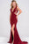 Fitted Jersey High Slit Dress with Sheer Panel JVN45911