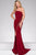 Jersey High Slit Ruched Bodice Dress JVN46616