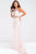 Crystal Embellished Sheer Neckline Jersey Dress JVN47792