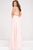 Cap Sleeve Crystal Embellished Bodice Chiffon Dress JVN47897