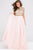 Cap Sleeve Crystal Embellished Bodice Chiffon Dress JVN47897