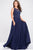 Sheer Neckline Beaded Bodice Chiffon Dress JVN47950