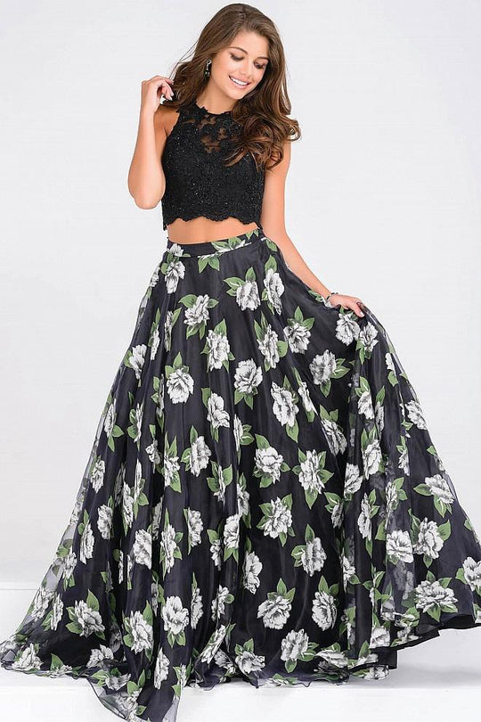 Two-Piece Lace Bodice Prom Ballgown JVN48101