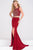 Jovani - JVN49602 Two Piece Jersey High Slit Dress In Red
