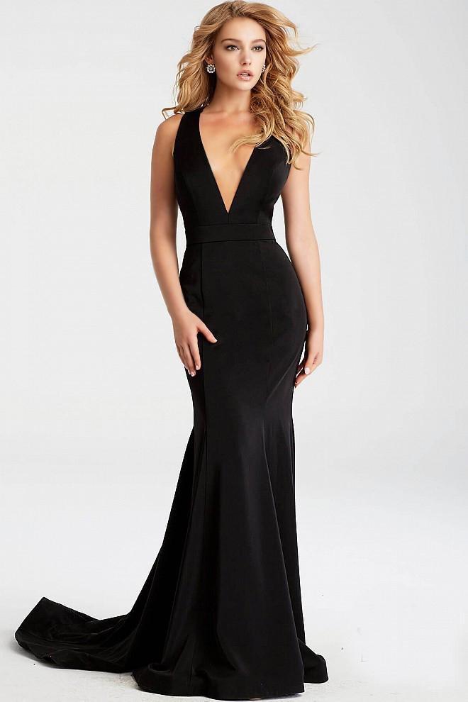 JVN50333 Deep V-Neck Mermaid Dress