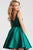 JVN53054 V-neck Taffeta A-line Dress