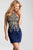 Jovani - Embellished Fitted Halter Sheath Dress JVN53193  in Blue