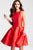 JVN53198 Sleeveless Open Back Mikado Cocktail Dress