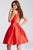 JVN53198 Sleeveless Open Back Mikado Cocktail Dress