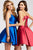 JVN53202 V-neck Taffeta A-line Dress