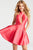 JVN55412 Criss Cross Halter Neck Cocktail Dress