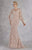 Janique - JQ1824 Angel Sleeved Lace Appliqued Evening Gown in Purple in Neutral