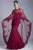 Janique - Elegant Beaded Sweetheart Floral Lace Mermaid Gown And Cape JQ3329 in Red