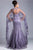 Janique - Full Length Floral Strapless Sweetheart Lace And Satin Mermaid Evening Gown With Cape JQ3412 in Purple