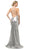 Cinderella Divine - JS0406 Sequined V-neck Trumpet Dress In Silver