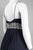 JS Collections - 862929 Shirred Sweetheart Ornate Empire Gown in Blue and Silver